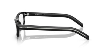 Das Bild zeigt die Bügel die Prada Brille B02V in Schwarz